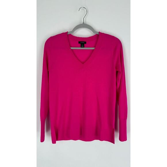 Halogen Womens Pink Merino Wool Knit Pullover Sweater V Neck Long Sleeve Size XS - Picture 1 of 9